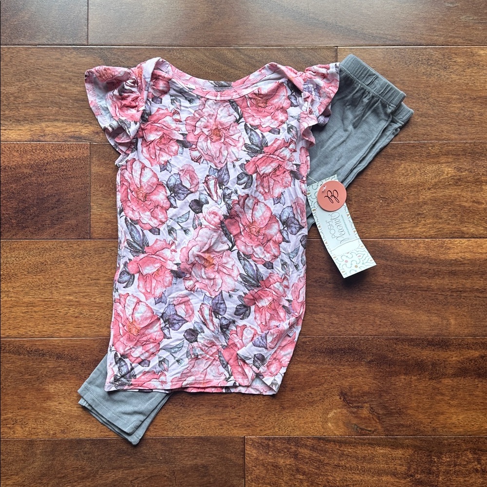 Vivi Floral Bodysuit 2-Piece Set - 4T